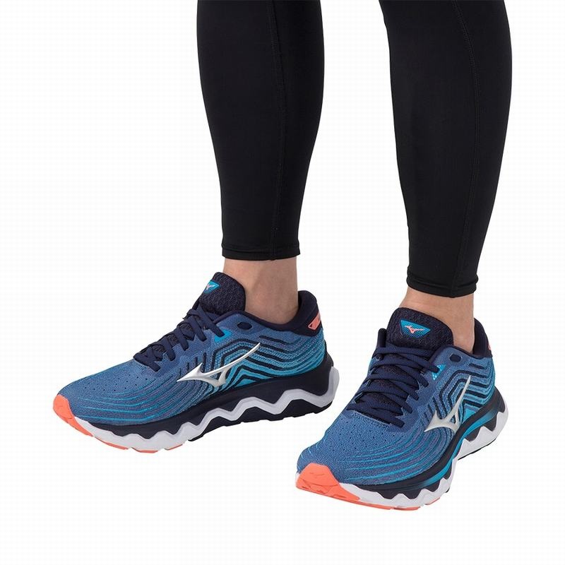 Mizuno Wave Horizon 6 Løbesko Herre Sølv | Danmark M6382HV