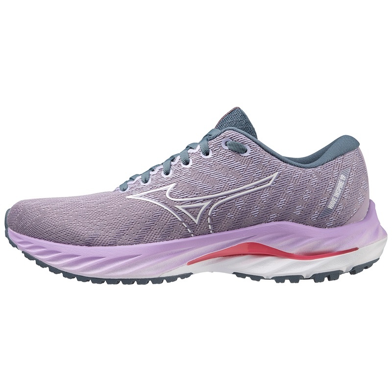 Mizuno Wave Inspire 19 Løbesko Dame Lilla Hvide Orange Koral | Danmark M9516BN