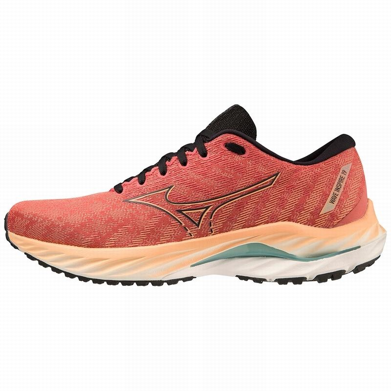 Mizuno Wave Inspire 19 Løbesko Herre Rød Sort | Danmark M9804PJ