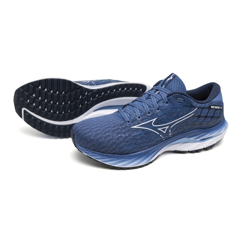 Mizuno Wave Inspire 20 Brede Løbesko Herre Blå | Danmark M4018SM