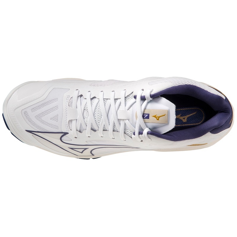 Mizuno Wave Lightning Z7Mid Volleyballsko Dame Hvide Lilla | Danmark M3895UO