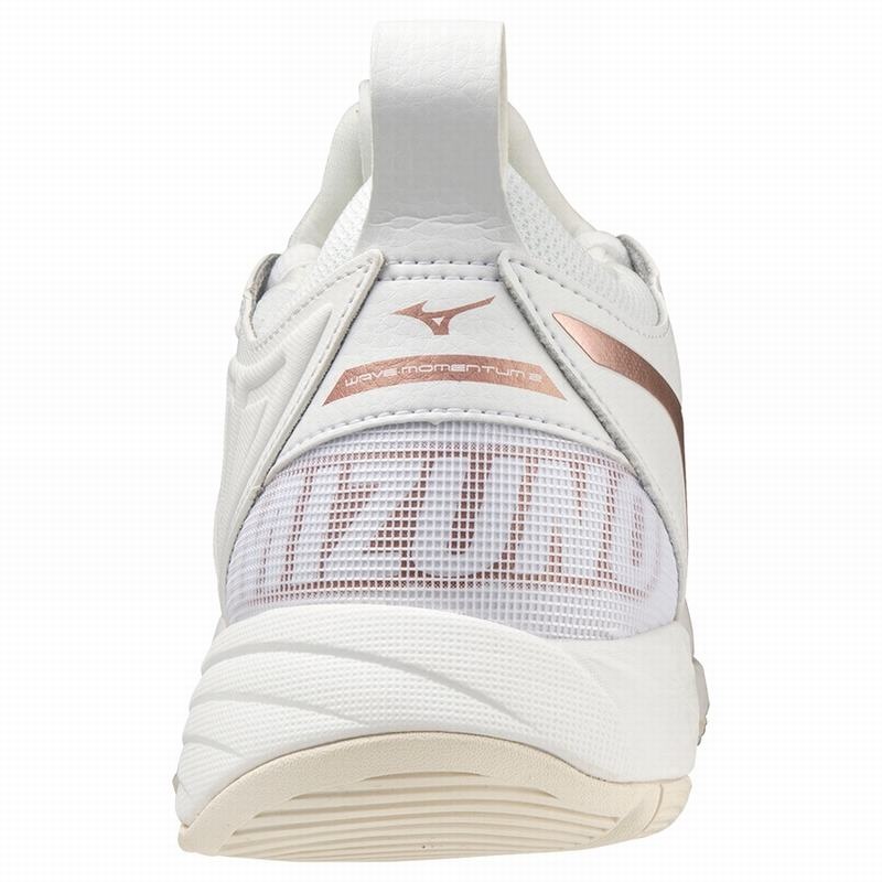 Mizuno Wave Momentum 2 Volleyballsko Dame Hvide Lyserød | Danmark M0498PA