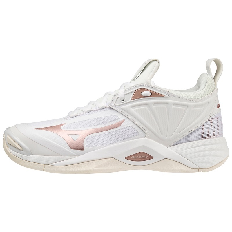 Mizuno Wave Momentum 2 Volleyballsko Dame Hvide Lyserød | Danmark M0498PA