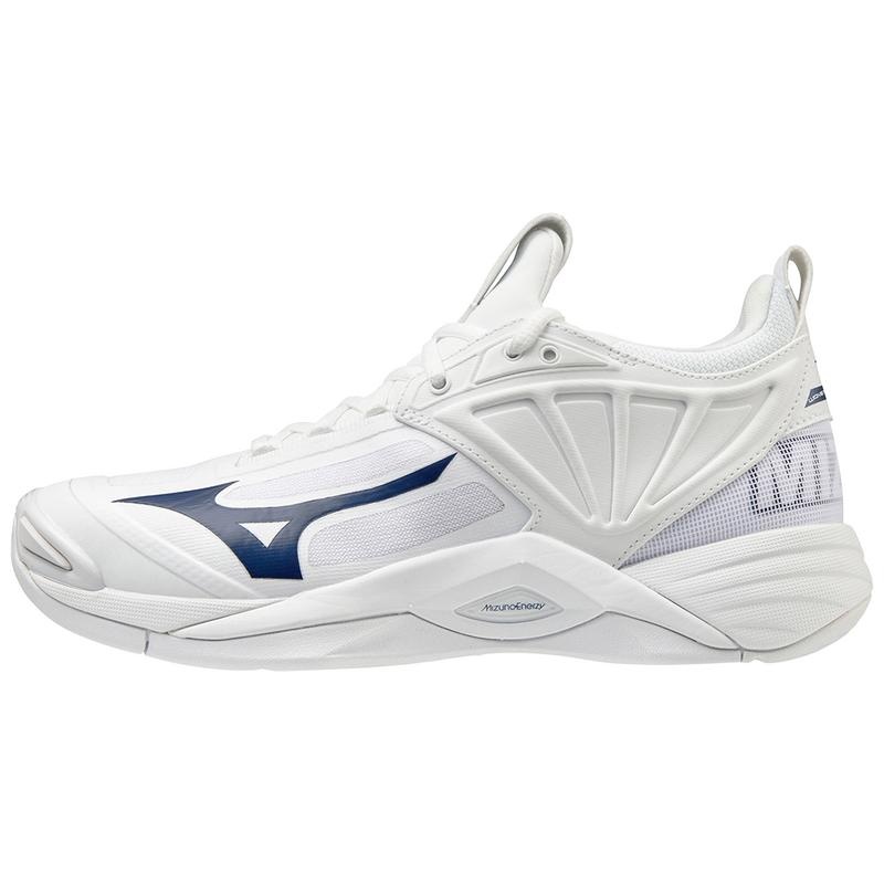 Mizuno Wave Momentum 2 Volleyballsko Dame Hvide Mørkeblå | Danmark M6028QA