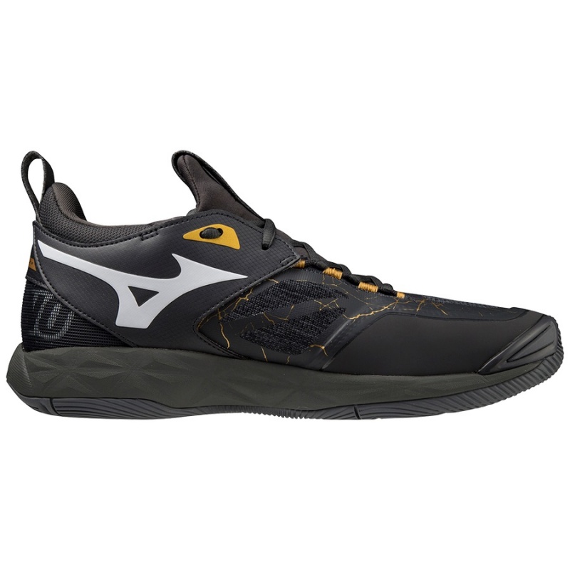 Mizuno Wave Momentum 2 Volleyballsko Herre Sort Guld | Danmark M1235ST