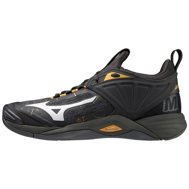 Mizuno Wave Momentum 2 Volleyballsko Herre Sort Guld | Danmark M1235ST