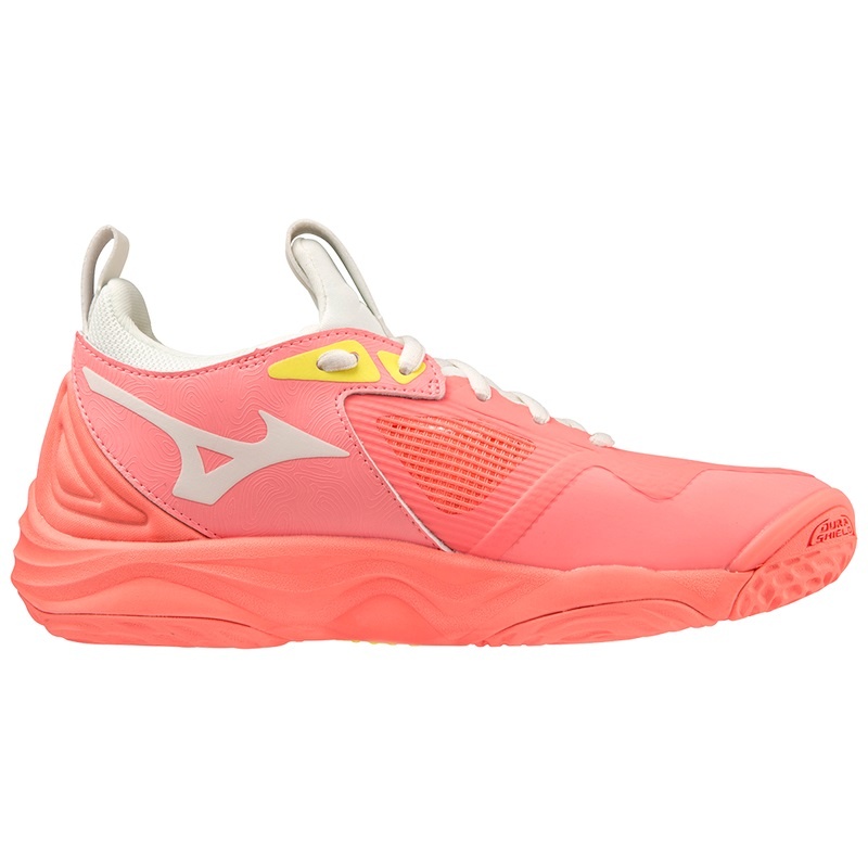 Mizuno Wave Momentum 3 Volleyballsko Dame Koral Sort | Danmark M0192GC