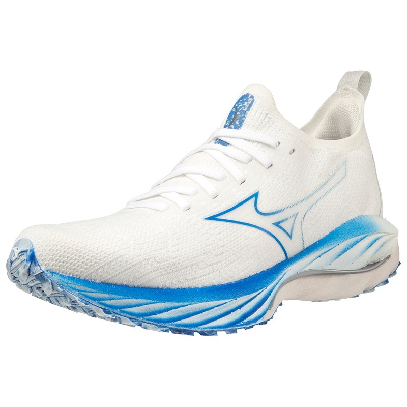 Mizuno Wave Neo Vind Løbesko Dame Hvide Blå | Danmark M7315OS