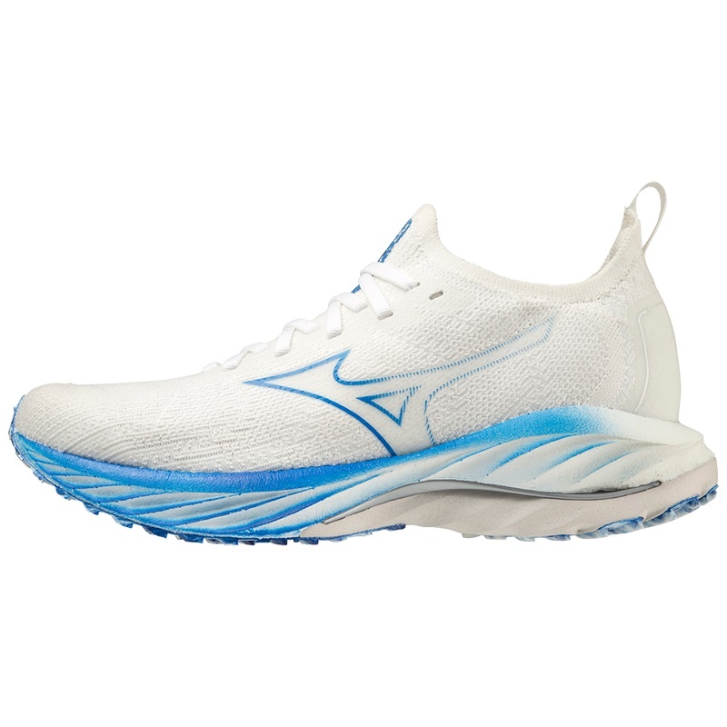 Mizuno Wave Neo Vind Løbesko Dame Hvide Blå | Danmark M7315OS