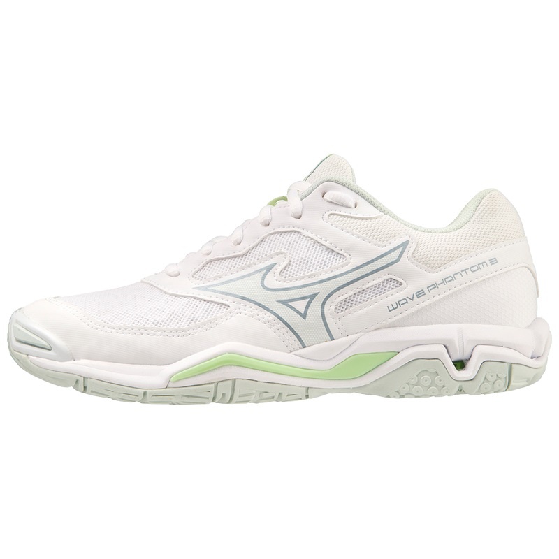 Mizuno Wave Phantom 3 Håndboldsko Dame Hvide Grøn | Danmark M6497KW