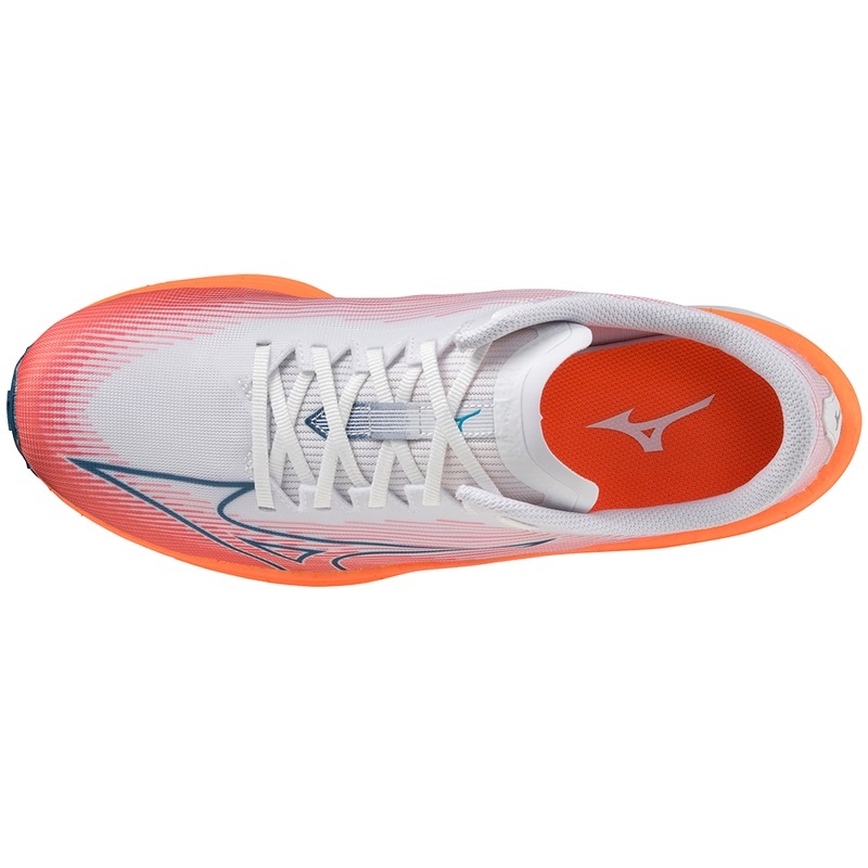 Mizuno Wave Rebellion Flash Løbesko Herre Hvide Sølv Lyseorange | Danmark M3064PB