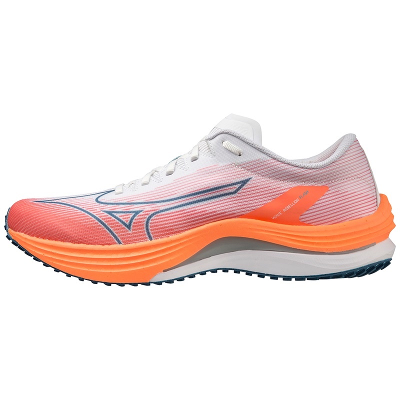 Mizuno Wave Rebellion Flash Løbesko Herre Hvide Sølv Lyseorange | Danmark M3064PB