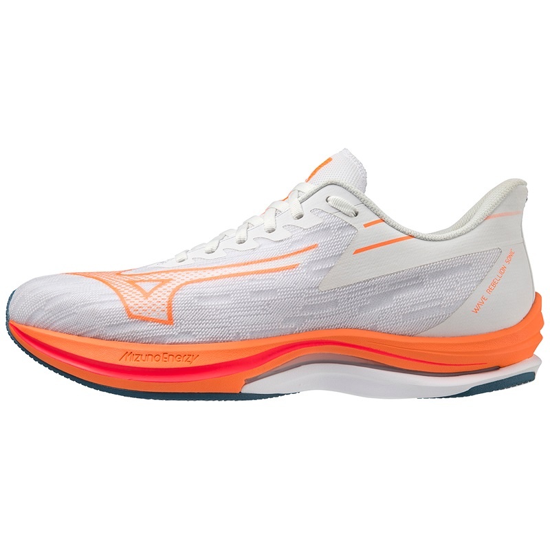 Mizuno Wave Rebellion Sonic Løbesko Herre Hvide Lyseorange Blå | Danmark M5329OD