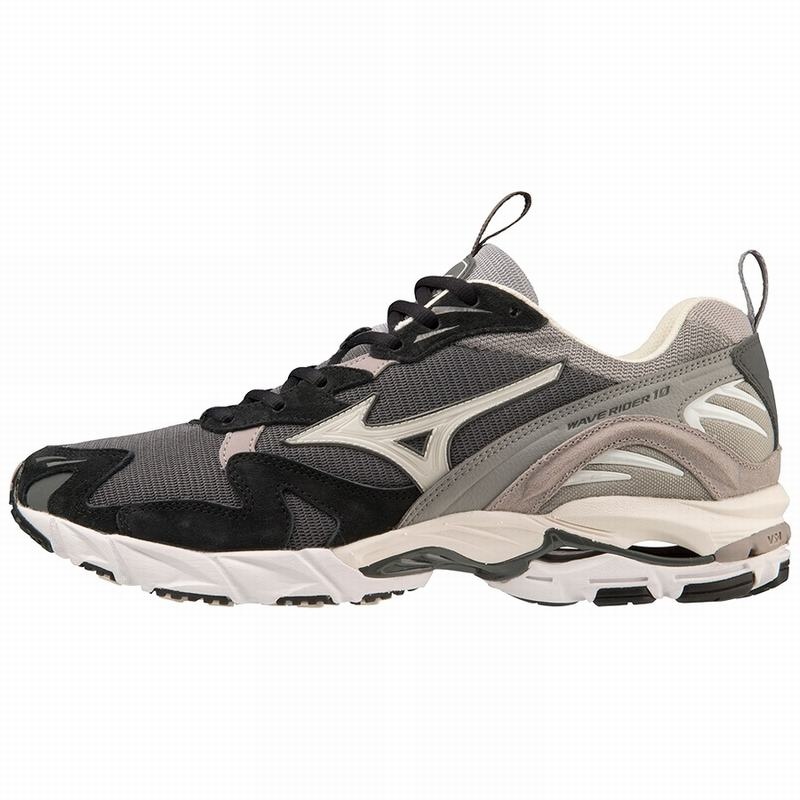 Mizuno Wave Rider 10 Premium Sneakers Dame Mørkegrå Hvide Grå | Danmark M6025QA