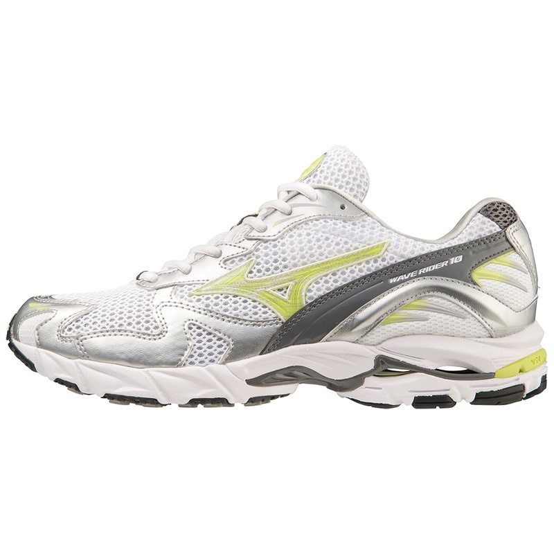 Mizuno Wave Rider 10 Sneakers Herre Hvide Sølv | Danmark M7546FZ