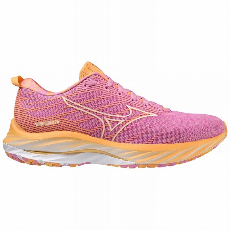 Mizuno Wave Rider 26 Roxy Løbesko Dame Hvide Orange | Danmark M8617EJ