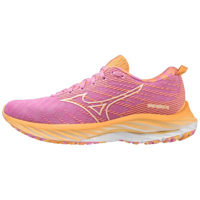 Mizuno Wave Rider 26 Roxy Løbesko Dame Hvide Orange | Danmark M8617EJ