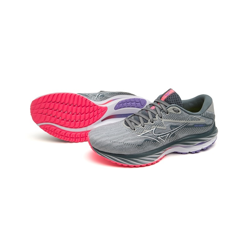 Mizuno Wave Rider 27 Løbesko Dame Blå Hvide Lyserød | Danmark M2395QR