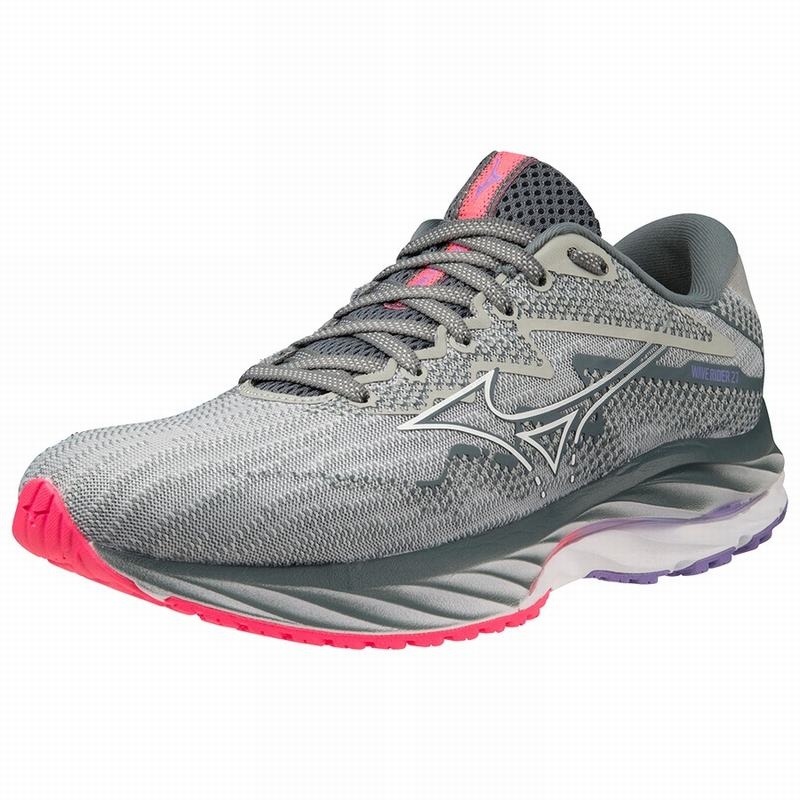 Mizuno Wave Rider 27 Løbesko Dame Blå Hvide Lyserød | Danmark M2395QR