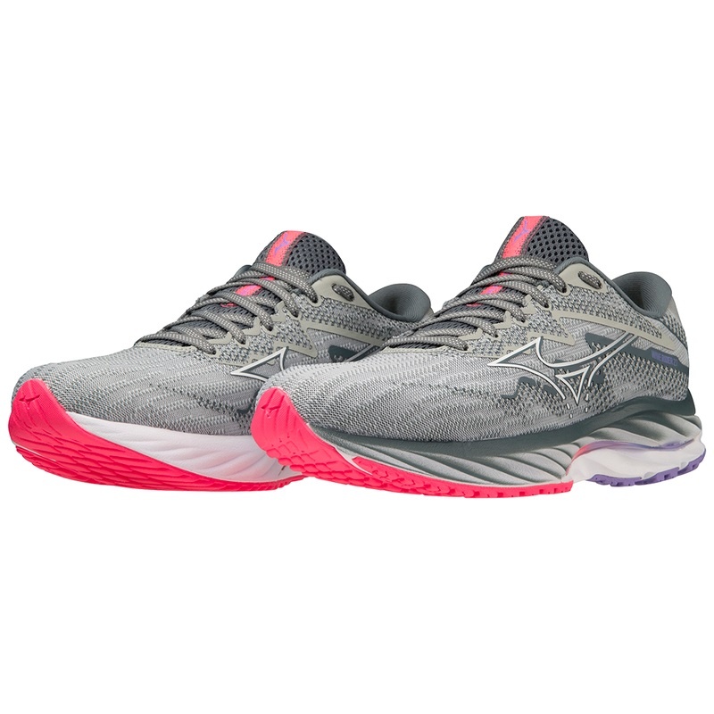 Mizuno Wave Rider 27 Løbesko Dame Blå Hvide Lyserød | Danmark M2395QR