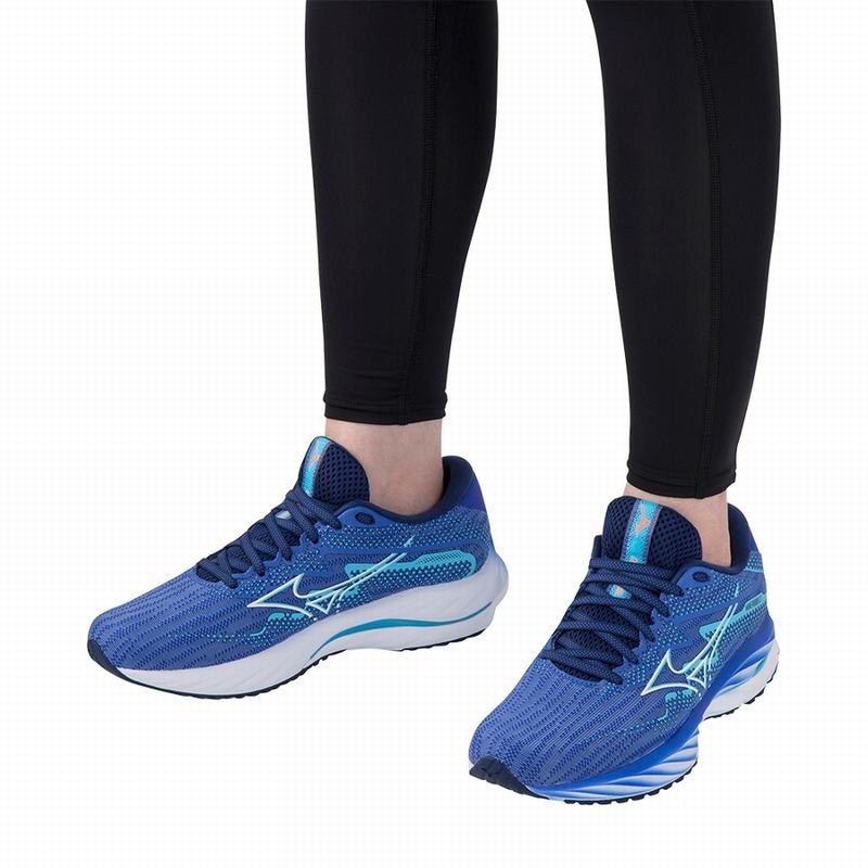 Mizuno Wave Rider 27 Løbesko Dame Blå | Danmark M0576BL