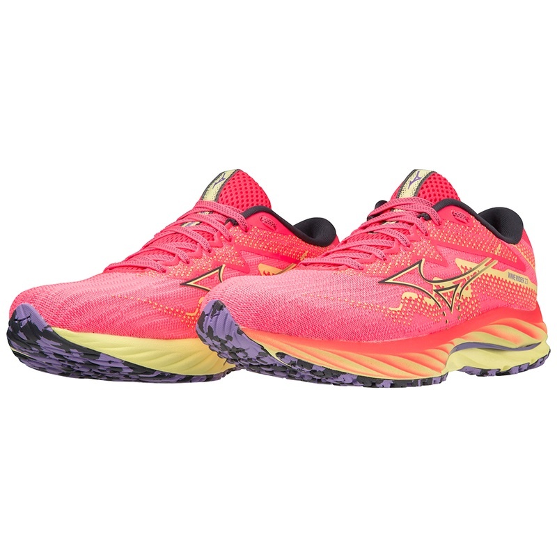 Mizuno Wave Rider 27 Løbesko Dame Lyserød Blå | Danmark M5417QS