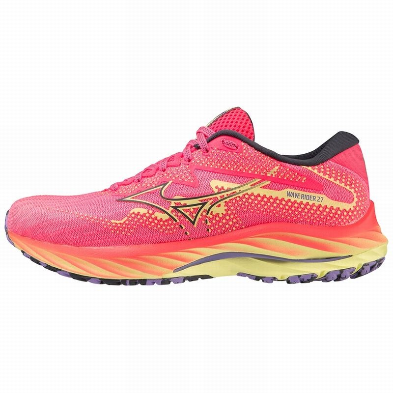 Mizuno Wave Rider 27 Løbesko Dame Lyserød Blå | Danmark M5417QS