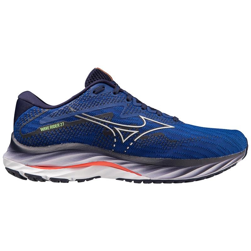 Mizuno Wave Rider 27 Løbesko Herre Blå Hvide | Danmark M5817UZ