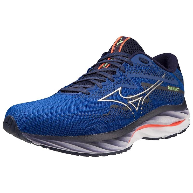 Mizuno Wave Rider 27 Løbesko Herre Blå Hvide | Danmark M5817UZ