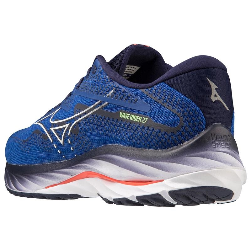 Mizuno Wave Rider 27 Løbesko Herre Blå Hvide | Danmark M5817UZ