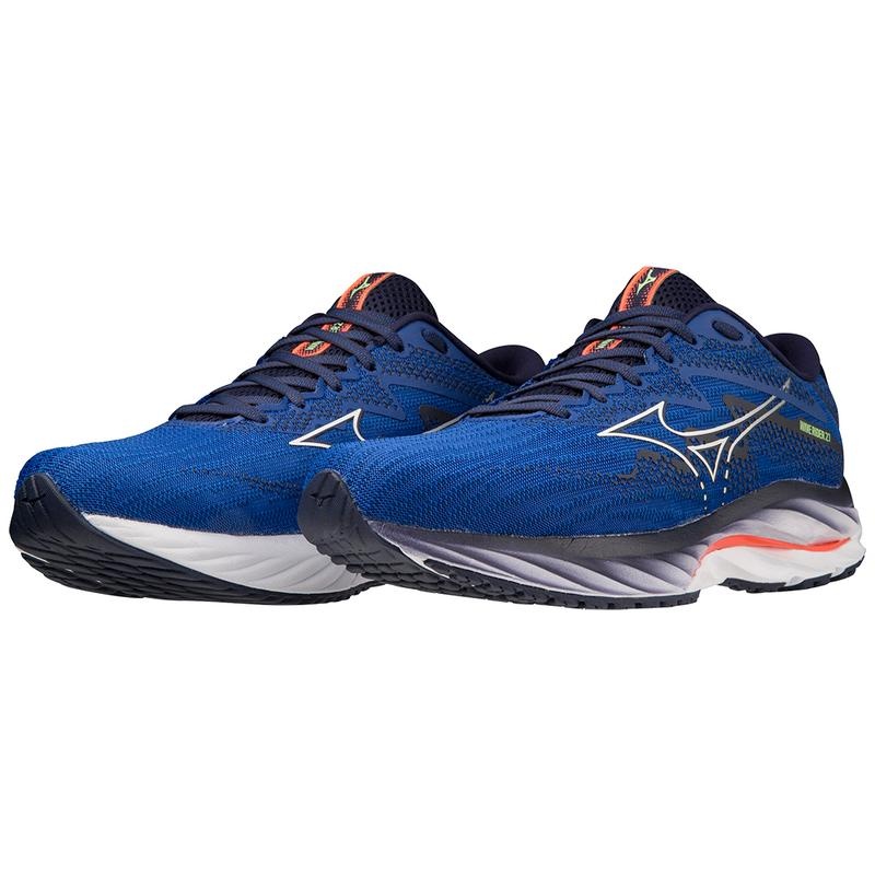 Mizuno Wave Rider 27 Løbesko Herre Blå Hvide | Danmark M5817UZ