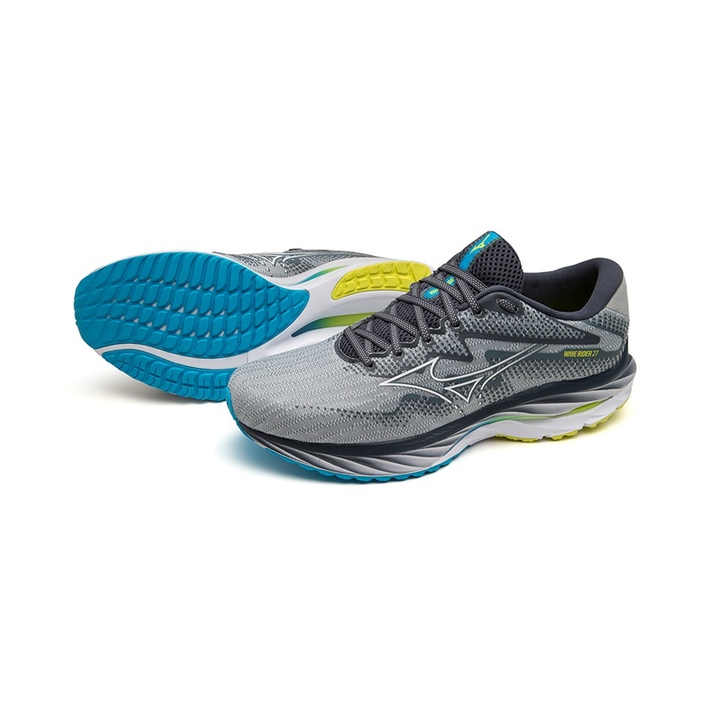 Mizuno Wave Rider 27 Løbesko Herre Blå Hvide | Danmark M1376IJ