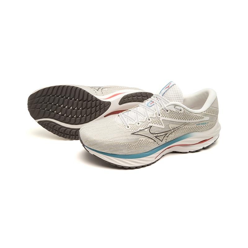 Mizuno Wave Rider 27 Løbesko Herre Hvide Grå | Danmark M3269QD