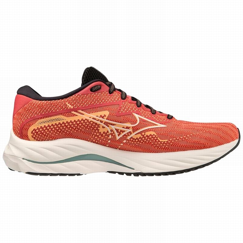 Mizuno Wave Rider 27 Løbesko Herre Koral Hvide | Danmark M6129VA