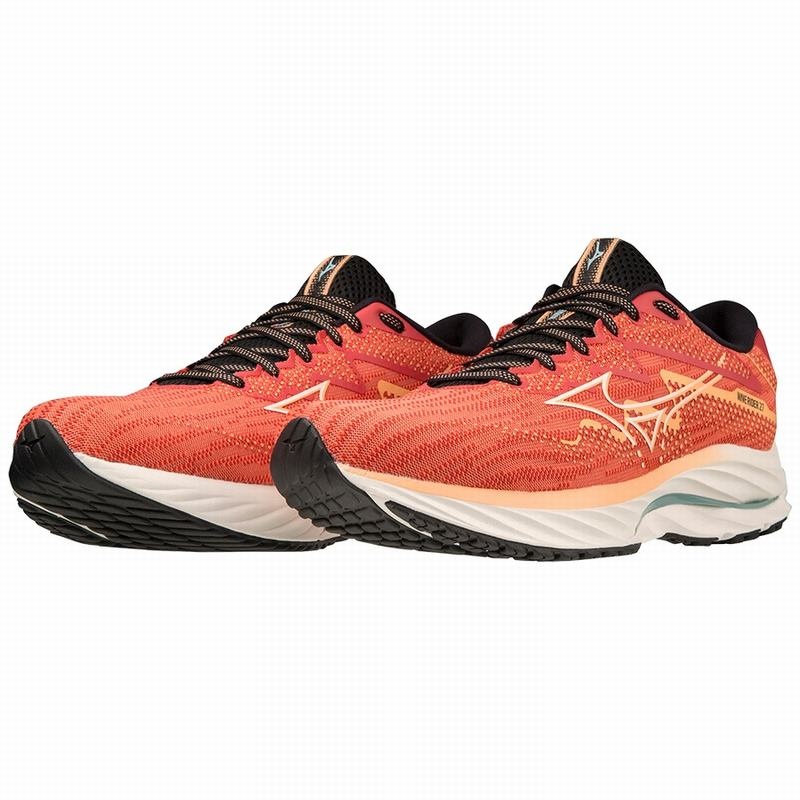 Mizuno Wave Rider 27 Løbesko Herre Koral Hvide | Danmark M6129VA