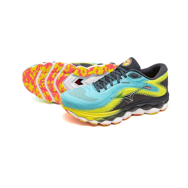 Mizuno Wave Sky 7 Løbesko Herre Blå Hvide | Danmark M0813PE