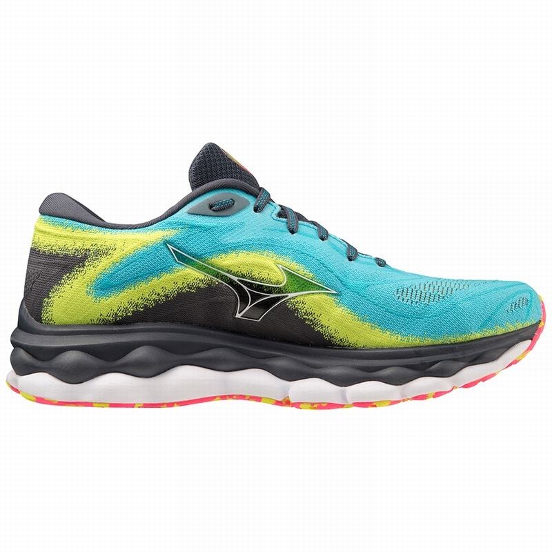 Mizuno Wave Sky 7 Løbesko Herre Blå Hvide | Danmark M0813PE