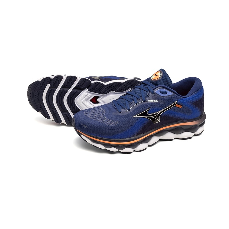 Mizuno Wave Sky 7 Løbesko Herre Sølv | Danmark M0843VJ