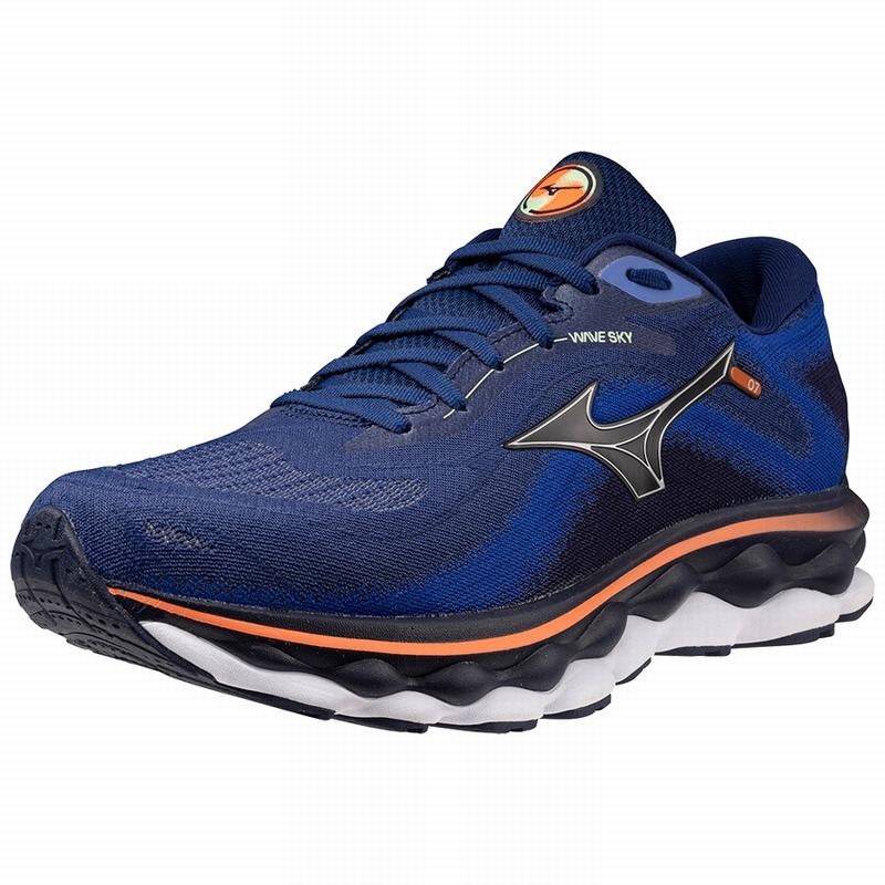 Mizuno Wave Sky 7 Løbesko Herre Sølv | Danmark M0843VJ