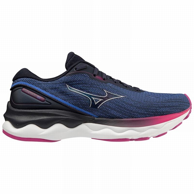 Mizuno Wave Skyrise 3 Løbesko Dame Blå Mørkeblå | Danmark M4089XA